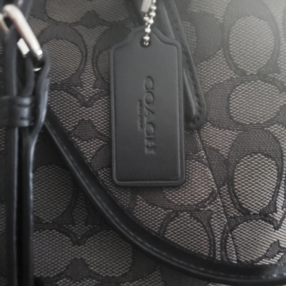 Coach Black and Gray Patterned Tote - Picture 3 of 15